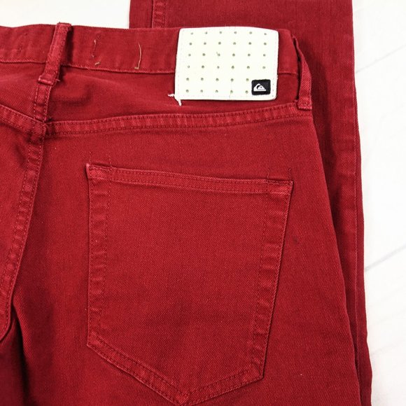 QuikJean Quiksilver Red Slim Fit Straight Leg Jean - Picture 10 of 12